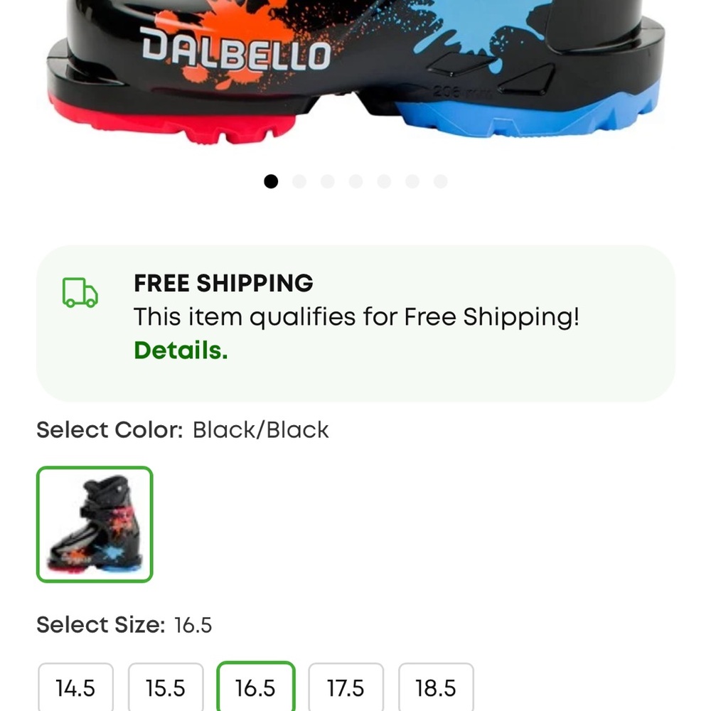 Dalbello Black Ski Boots with Red and Blue Accents